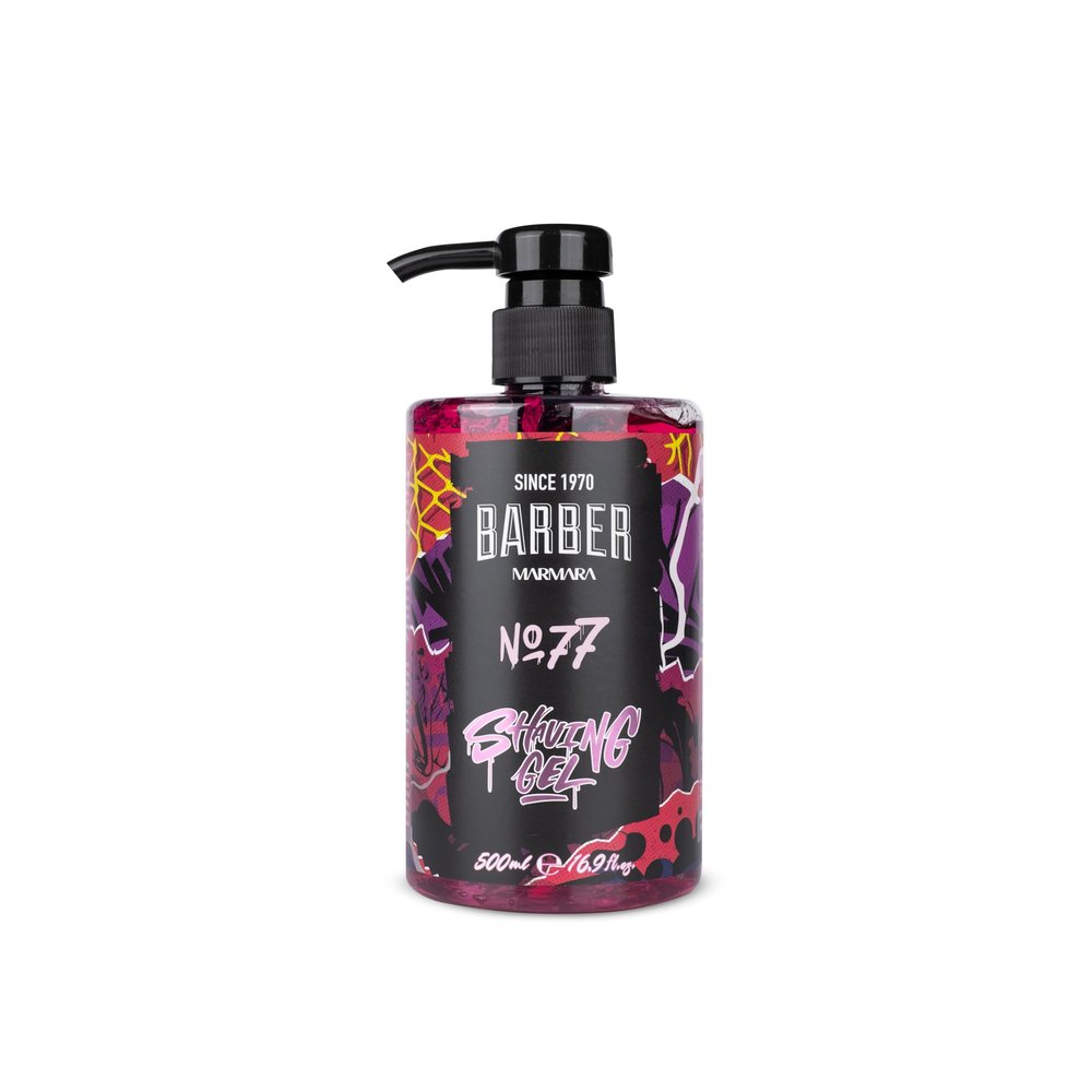 Barber Marmara Transparent Shaving Gel No.77 for Men 500 ml  Clear Non-Foaming Gel for Precise Shave, Beard Contour Definition, Cooling Effect, Pump Dispenser