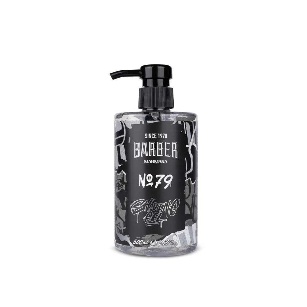 Barber Marmara Transparent Shaving Gel No.79 for Men 500 ml  Clear Non-Foaming Shave Gel, Precise Beard Contour Definition, Cooling Effect, Smooth Glide, Pump Dispenser