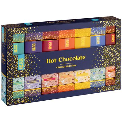 Hot Chocolate Christmas Crackers 7pk - Ideal for sharing and gifting- Smooth Variety Orange peppermint Chocolate Gift Box Personalized Birthday for Mom Dad Wife and Kids Christmas-105g