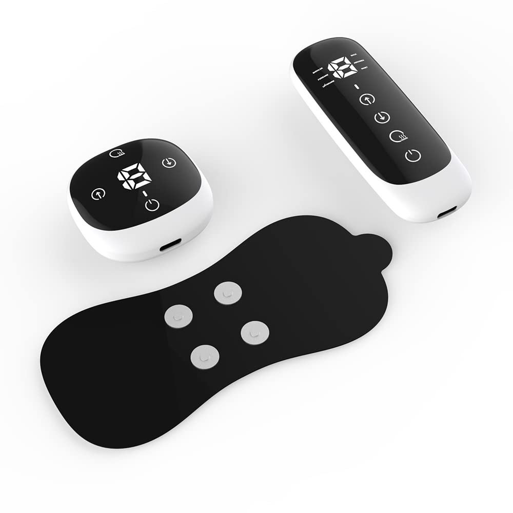 6Modes 19Level Ems Cervical Spine Mini Massager Physiotherapy Device Pulse Heating Shoulder And Neck Massager Warm Palace Heat Massage Stick,White,Remote Control