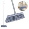 120cm Soft Sweeping Brush Indoor Broom - Stylish Grey Kitchen Broom | Ideal for Household Cleaning | 28cm Soft Bristle Brush Head with 1.2m Long Screw-Fit Metal Handle for Easy Use - Grey view 1