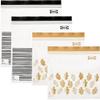 Ikea ISTAD Medium Reusable Food Bags with Double Seal, 1.2 & 2.5 Litres, Black Striped/Yellow Leaf - Set of 100 Bags view 1