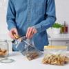 Ikea ISTAD Medium Reusable Food Bags with Double Seal, 1.2 & 2.5 Litres, Black Striped/Yellow Leaf - Set of 100 Bags view 4