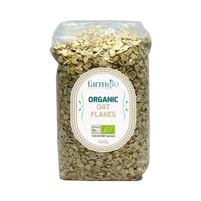 Farmgio Organic Oat Flakes 2 X (500 g) | Vegetarians & Vegans | Certified Organic Agriculture | ZERO Preservatives or Additives!