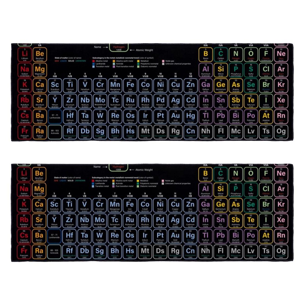2 PCS Microfiber Towels Periodic Table of Elements Sports Workout Towels