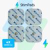 StimPads TENS Electrode Pads - Compatible with Compex Devices -4 Electrode Replacement Pads 50X50mm with 3.75mm Easy Snap - Adhesive Electrodes for TENS Devices - Certified Medical Device by Motron NV view 2
