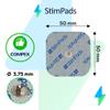 StimPads TENS Electrode Pads - Compatible with Compex Devices -4 Electrode Replacement Pads 50X50mm with 3.75mm Easy Snap - Adhesive Electrodes for TENS Devices - Certified Medical Device by Motron NV view 3