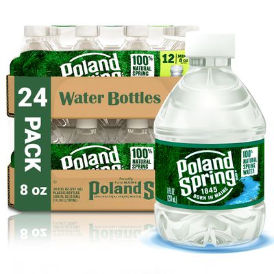 Poland Spring 24 Pack - 8 oz Bottled Water, Spring Water, 24 Mini Water Bottles