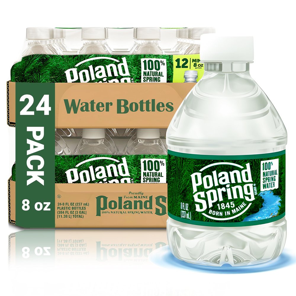 Poland Spring 24 Pack - 8 oz Bottled Water, Spring Water, 24 Mini Water Bottles