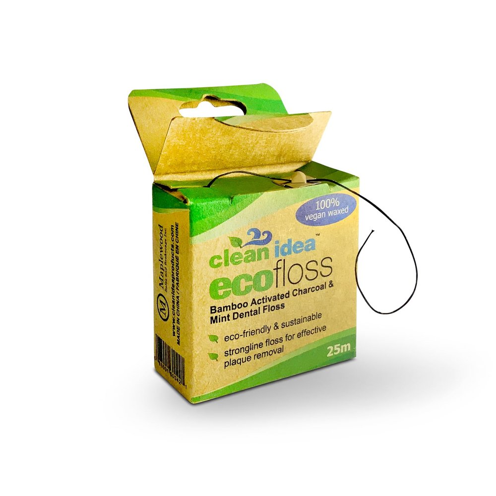 Clean Idea Ecofloss 6x25m Dental Floss - Vegan Waxed Dental Floss - Natural Floss - Organic Floss - Eco Friendly Floss - Silk Floss