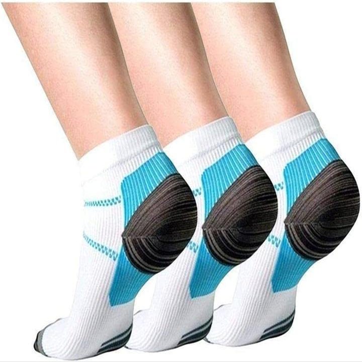 Aeromdale 3 Pairs Plantar Fasciitis Socks Compression Socks Arch Support Low Cut Running Socks-L/XL