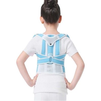 ADITAM Kids Humpback Correction Belt Posture Corrector Shoulder Spine Back Brace Support Belt Corset For Kid Children Girl Boy Students (Color : Blue, Size : Small) (Blue Large) Double the comfort