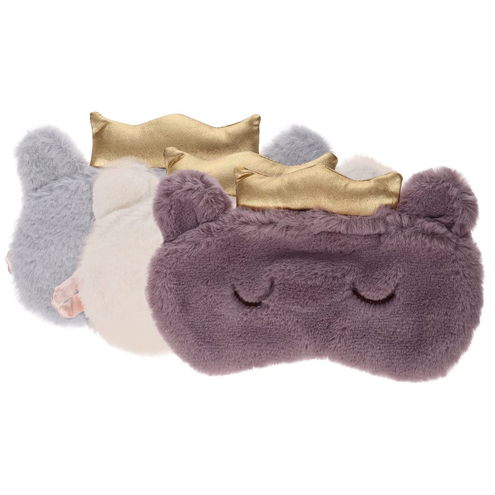 GLEAVI 3pcs Sleeping Eye Cover Lovely Cartoon Eye Mask and Boys and Girls Supple for Sleep for Travel for Home Use