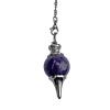 Gemstone, Amethyst Crystal Pendulum, Vintage Spherical Crystal Pendulum for Radiesthesia, Pendulum Chakra Reiki Divination Meditation Wicca (Amethyst) view 1