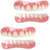 WoCOyo Dentures Cosmetic Veneer Instant Natural Tone Detachable Veneers Dental Prostheses Silicone Whitening Temporary Prosthesis Teeth Up and Down Veneer False Teeth for Men and Women,2pair view 1