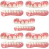 WoCOyo Dentures Cosmetic Veneer Instant Natural Tone Detachable Veneers Dental Prostheses Silicone Whitening Temporary Prosthesis Teeth Up and Down Veneer False Teeth for Men and Women,5pair view 1