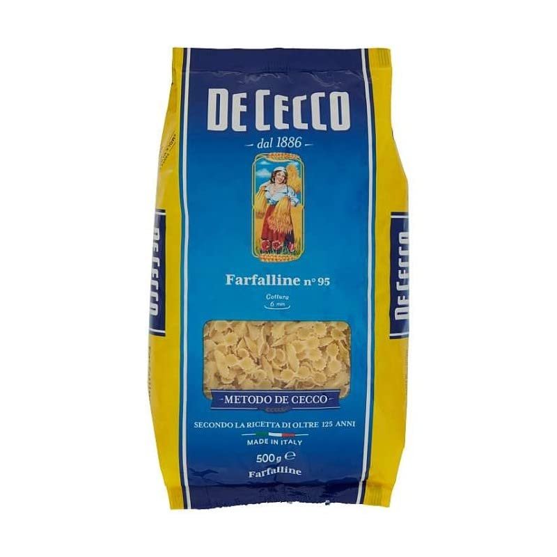 5 x De Cecco Pasta 100% Italian Farfalline n 95 Short Pasta 500 g