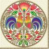 Maki 3-Ply Folk Tissue Paper Napkins Serviettes for Decoupage Lunch 33 x 33cm - Pack of 20 (Round Cutout Gold) view 1