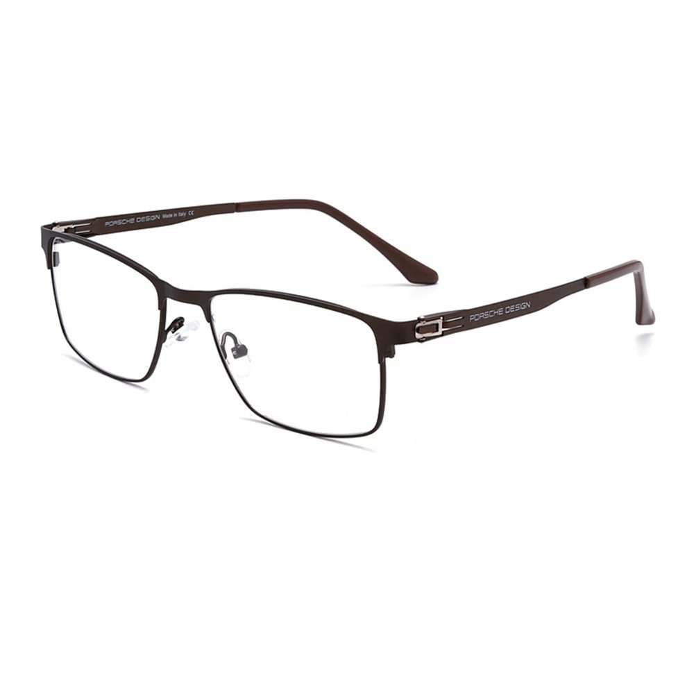 RICCIE Men's outdoor photochromic sunglasses, classic metal rectangular frame HD aspheric resin lenses reading glasses diopter +0.25 to +3.0,02,+0.25