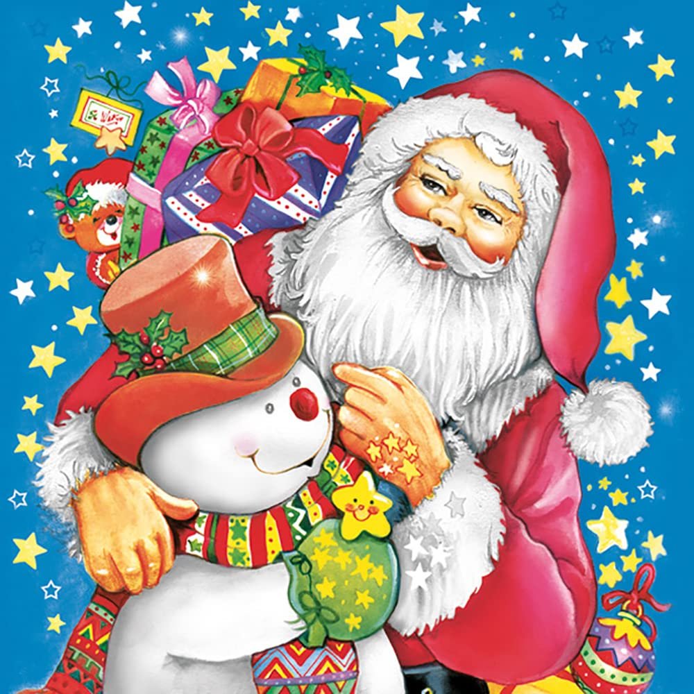 3-Ply Daisy Children Xmas Decoupage Tissue Paper Napkins Decorative Christmas Serviettes 33 x 33cm - Pack of 20 (Painted Santa and Snowman)