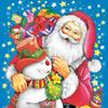 3-Ply Daisy Children Xmas Decoupage Tissue Paper Napkins Decorative Christmas Serviettes 33 x 33cm - Pack of 20 (Painted Santa and Snowman) view 1