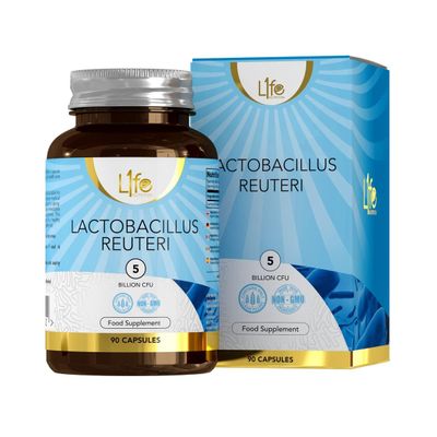 LN L Reuteri | 90 Lactobacillus Reuteri Probiotic Capsules - 5 Billion CFU L-Reuteri per Serving | High Strength L-Reuteri Supplement | Non-GMO, Gluten & Allergen Free | Made in The UK
