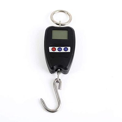 ACiyD Digital Hanging Crane Scales, 440Lb/200Kg Heavy Duty Industrial Crane Scales Back-Lit LCD Fishing Electronic Weighing Scales black (Color : Black, Size : 29 * 8 * 3.5CM) Cooking Scales