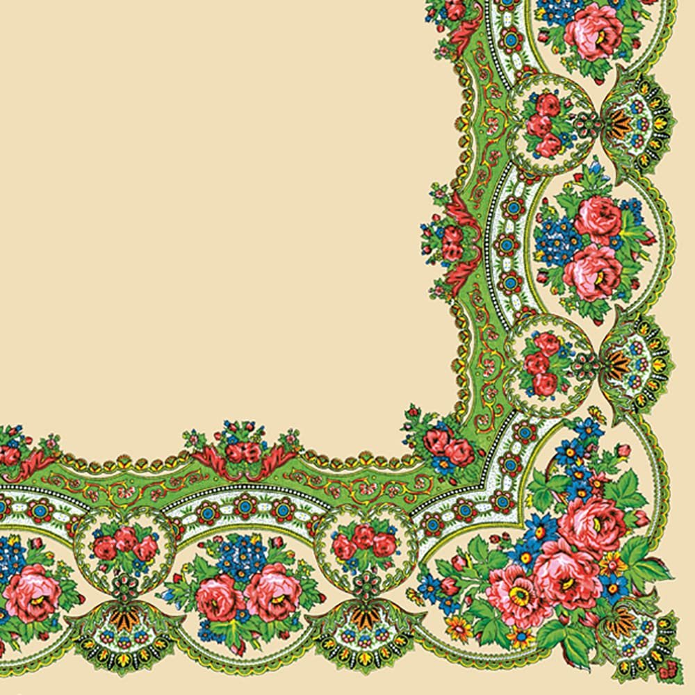 Maki 3-Ply Folk Tissue Paper Napkins Serviettes for Decoupage Lunch 33 x 33cm - Pack of 20 (Polish Highlander Pattern)