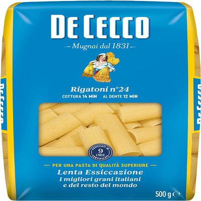 10x Pasta De Cecco 100% Italian Rigatoni n. 24 Noodles 500 g