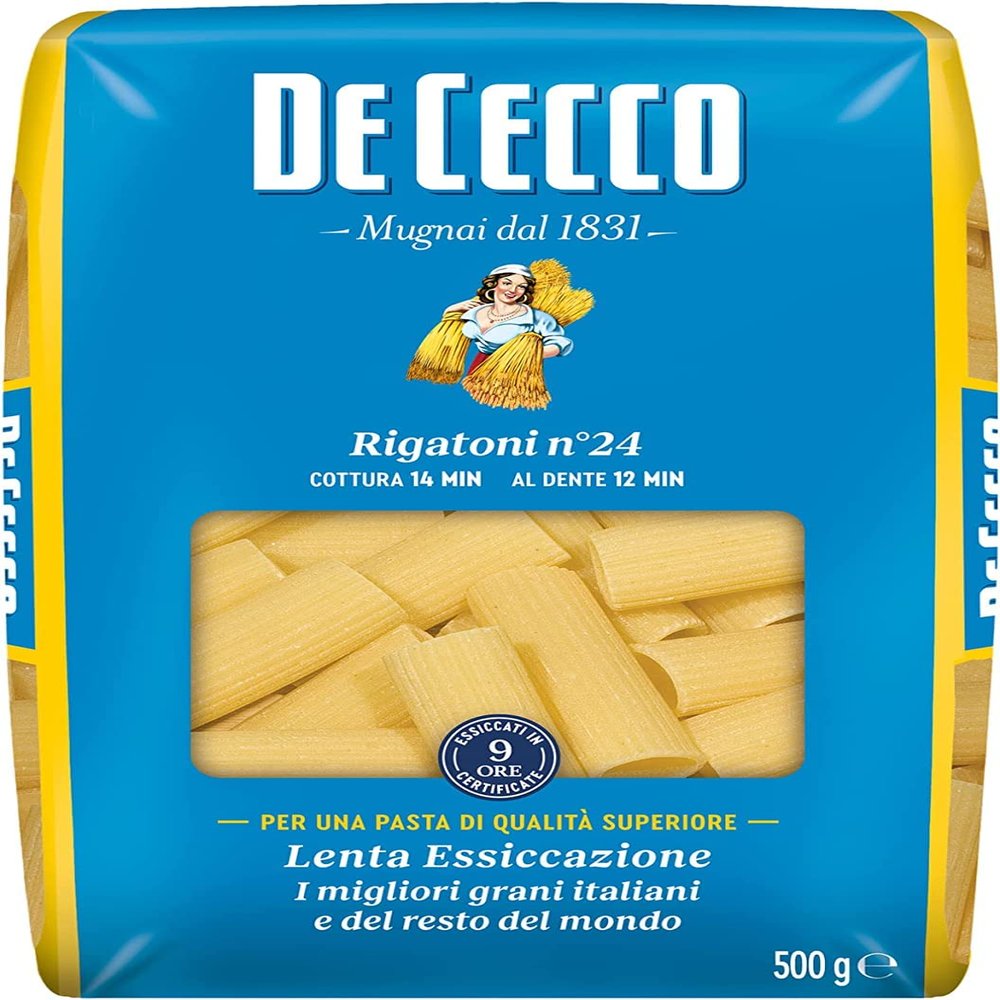 10x Pasta De Cecco 100% Italian Rigatoni n. 24 Noodles 500 g
