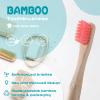 24 Pcs Kids Bamboo Toothbrushes Soft Bristle Toddler Toothbrush BPA Free Wooden Travel Toothbrushes for Kids Children Home Travel School Teeth Oral Dental Care, 5.7 Inches, Individually Wrapped view 2