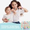 24 Pcs Kids Bamboo Toothbrushes Soft Bristle Toddler Toothbrush BPA Free Wooden Travel Toothbrushes for Kids Children Home Travel School Teeth Oral Dental Care, 5.7 Inches, Individually Wrapped view 3
