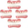 WoCOyo False Teeth Immediate Reusable Nature Smile Cosmetic Dentures Temporary Detachable Top and Bottom Silica Gel Veneer Dentures for Men and Women,4pair view 1