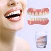 WoCOyo False Teeth Immediate Reusable Nature Smile Cosmetic Dentures Temporary Detachable Top and Bottom Silica Gel Veneer Dentures for Men and Women,4pair view 2