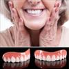 WoCOyo False Teeth Immediate Reusable Nature Smile Cosmetic Dentures Temporary Detachable Top and Bottom Silica Gel Veneer Dentures for Men and Women,4pair view 4