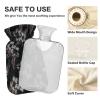 Masculine Retro Floral Pattern Hot Water Bottle with Velvet Cover, 2L Hot Water Bag for Hot and Cold Compress, Bed Warmer, Ideal for Shoulder Period Pain Relief view 3