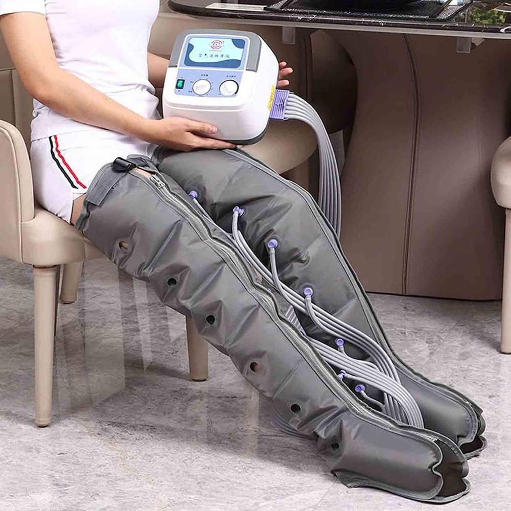 BLOHDI Leg Air Compression Massager, Air Compressor Foot and Leg Massager Compression Foot and Leg Massager Portable Health Machine with 6 Cavity Chamber for Muscle Pain Relief (Size : 1)