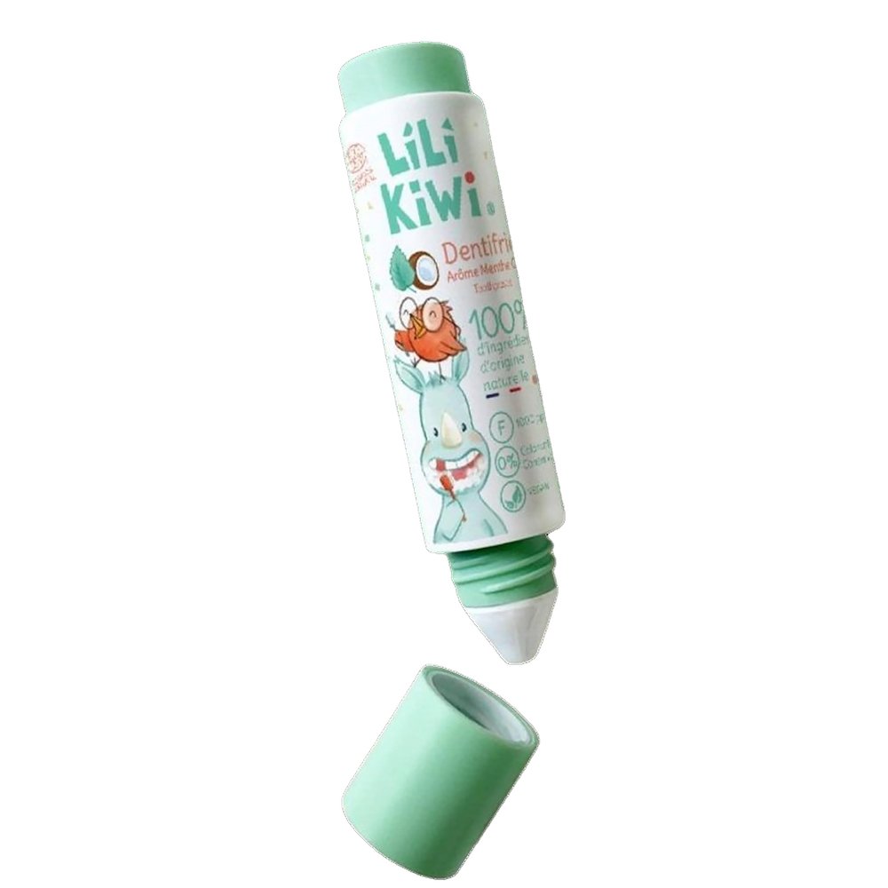 Lilikiwi Kids Toothpaste  100% Natural, Fluoride 1000ppm | Low Abrasion, Strengthens Enamel, Prevents Cavities & Fights Plaque | Mint-Coconut Flavour, Ages 3-12, 30ml (30-03-26 Expiry)