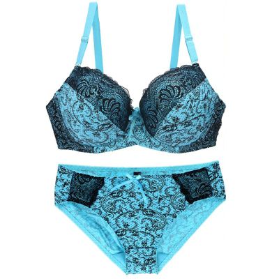 AMhomely Plus Size Sexy Lingerie Sets for Women UK Clearance 2 Piece Bra Panties Suits Lace Underwear Pajamas Ladies Lingerie Intimates Set, 02 Blue, M
