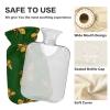 Golden Honey Bee in Green Background Hot Water Bottle with Soft Cover, 2 Liter Hot Water Bag for Neck and Shoulder Pain Relief, Period Warmer for Cramps view 3