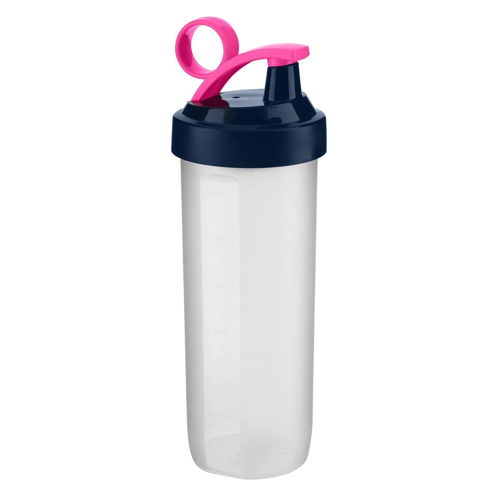 HOMESHOPA 740ml Protein Shaker Bottle, Pink Ring Clip BPA Free Sports Water Bottles, Leak-Proof Screw-On Lid & Drinking Flip Cap, Durable Drink Bottle for Fitness Gym Camping Outdoor