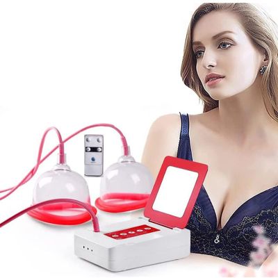 Home Wireless Breast Massager Cup Enlargement Massager 5 Files Adjustable Electric Breast Massager Double Cup Care Instrument Anti-Sagging Chest Device