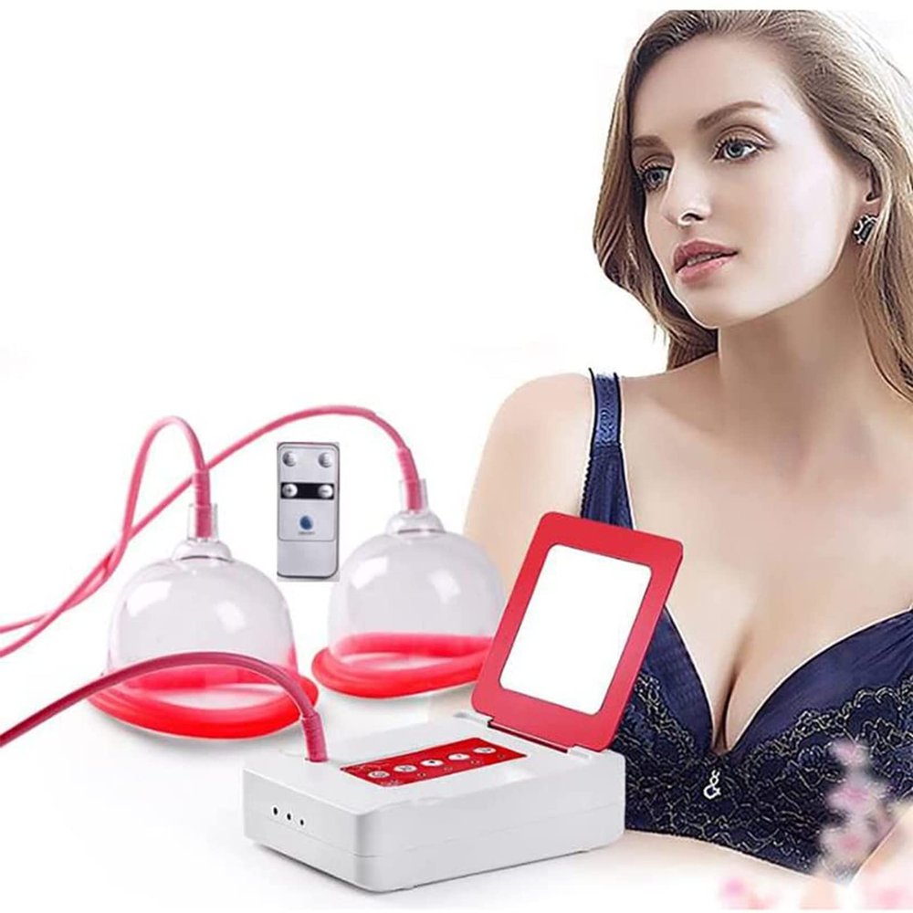 Home Wireless Breast Massager Cup Enlargement Massager 5 Files Adjustable Electric Breast Massager Double Cup Care Instrument Anti-Sagging Chest Device