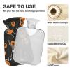 Halloween Skeletons Pumpkins Pattern Hot Water Bottle with Velvet Cover, 1L Transparent Hot Water Bag for Menstrual Cramp Relief, Bed Warmer view 3