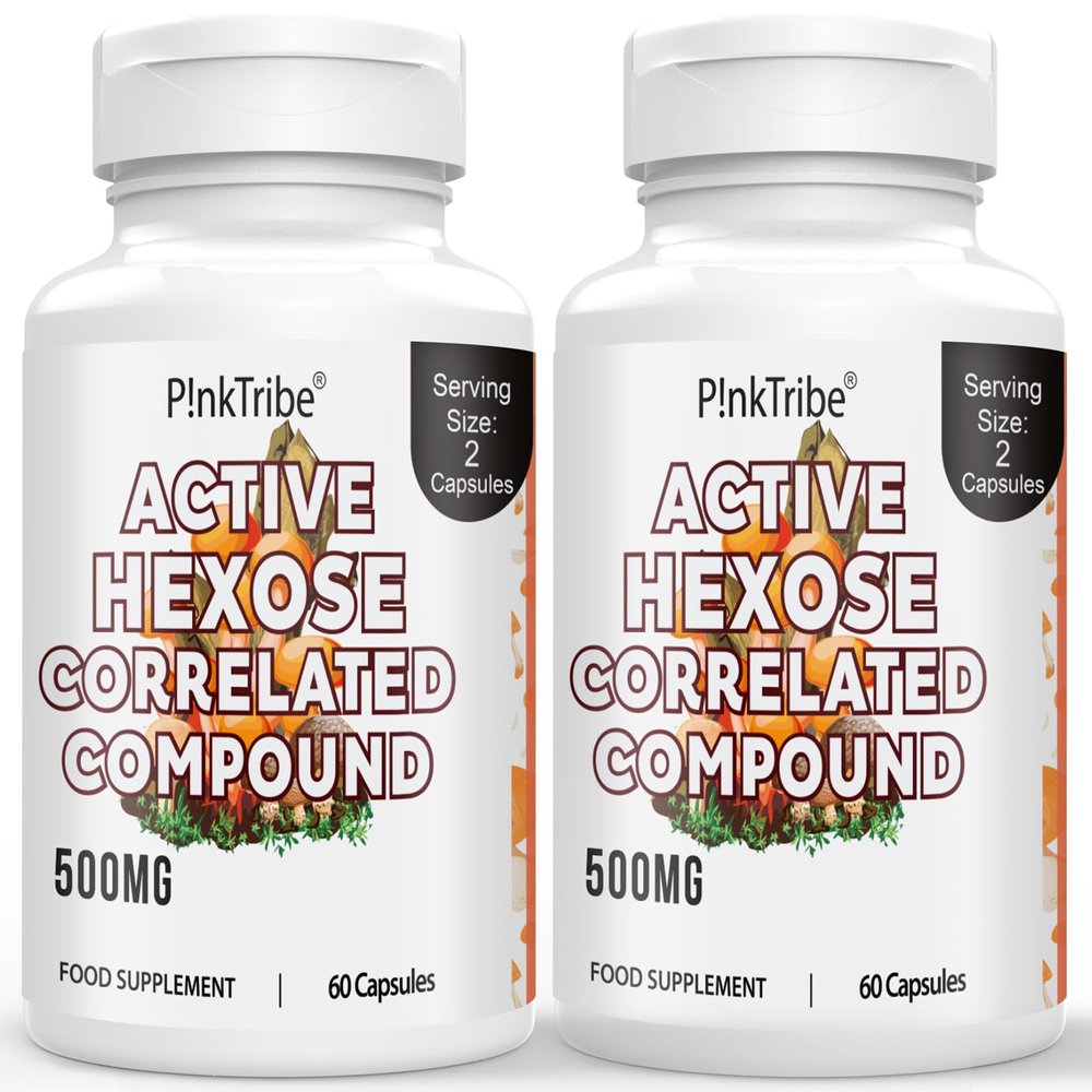 Active Hexose Correlated Compound 500mg - Supports Immune Health, Liver Function & T-Cell/Natural Killer Cell Activity - 120 Veggie Capsules (Pack of 2)