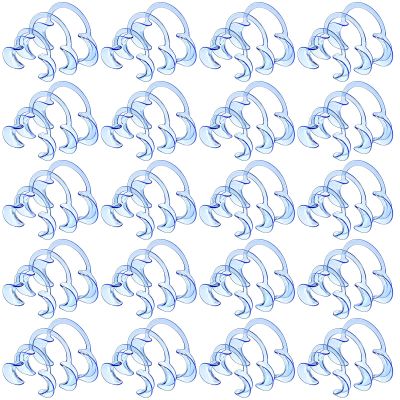 60 Pack Dental Cheek Retractor Mouth Opener Cheek and Lip Retractor with 3 Pack Teeth Shade Guide for Speak Out Game Teeth Whitening Clear Blue C Shape (Size S, M, L)