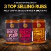 Gourmet Selection of Premium BBQ Seasonings - Holy Cow, Angels Wings, Smoky Pig, Tandoori Rajah, Burger's Heart & Blonde Mermaid BBQ Rubs | Pack of 6 | 100% Natural | Great Spices Gift Set For Foodie view 2