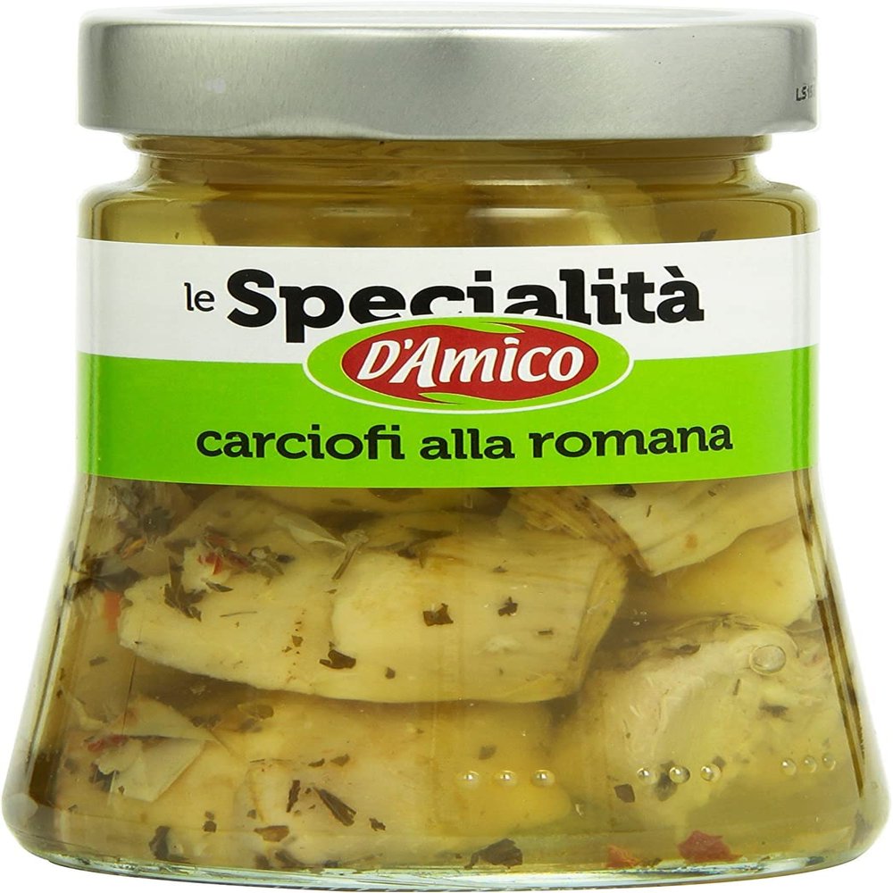 3 x D'Amico Carciofi alla Romana artichokes with stems in sunflower oil, size 280