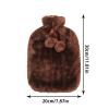 2L Hot Water Bag Cover Faux Fur Hand Warmer Plush Cloth Imitation Rabbit Fur Hot Water Bottle Decoration for Winter Supplies Gifts (White) view 3