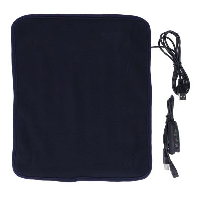 USB Rechargeable Heating Pad, Keep Warm Shoulder Neck Leg Waist Heated Mat with Timing 3 Temperature Optional (Navy Blue)